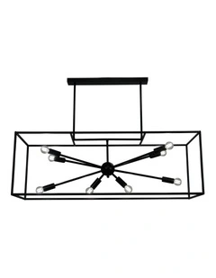Georgetown Horizontal Box Pendant Light in Black