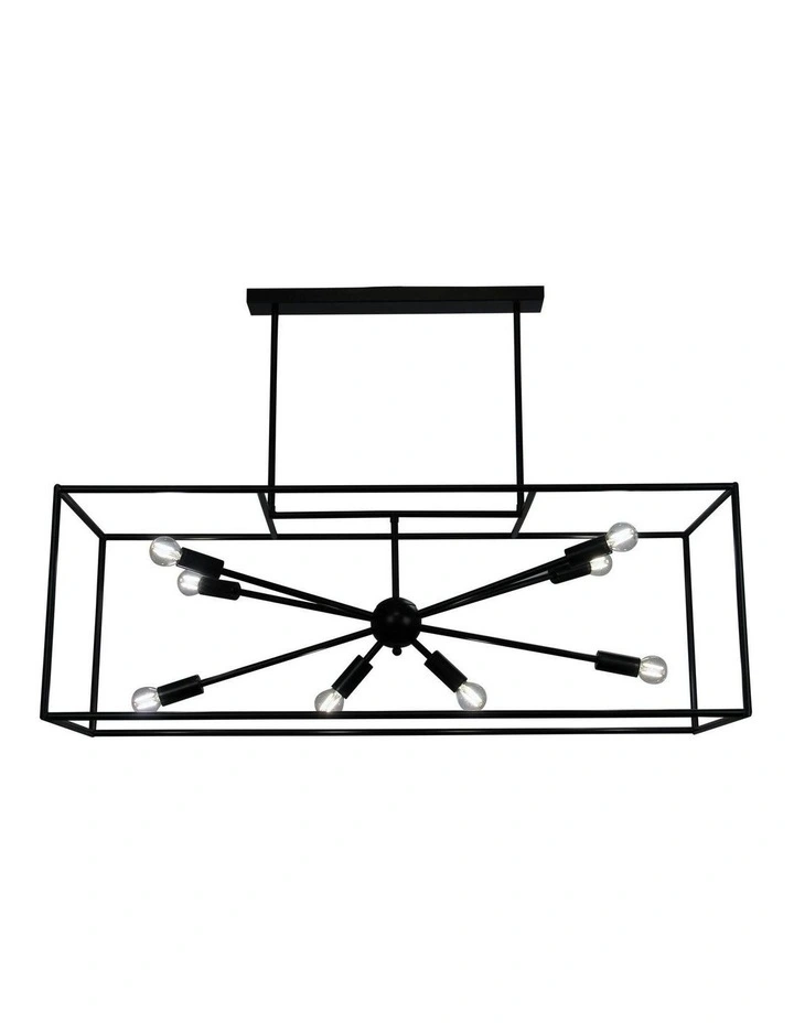 Georgetown Horizontal Box Pendant Light in Black image 1