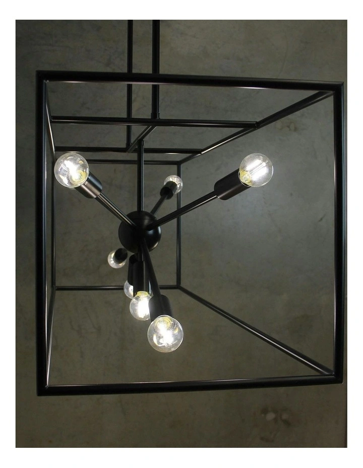Georgetown Horizontal Box Pendant Light in Black image 2