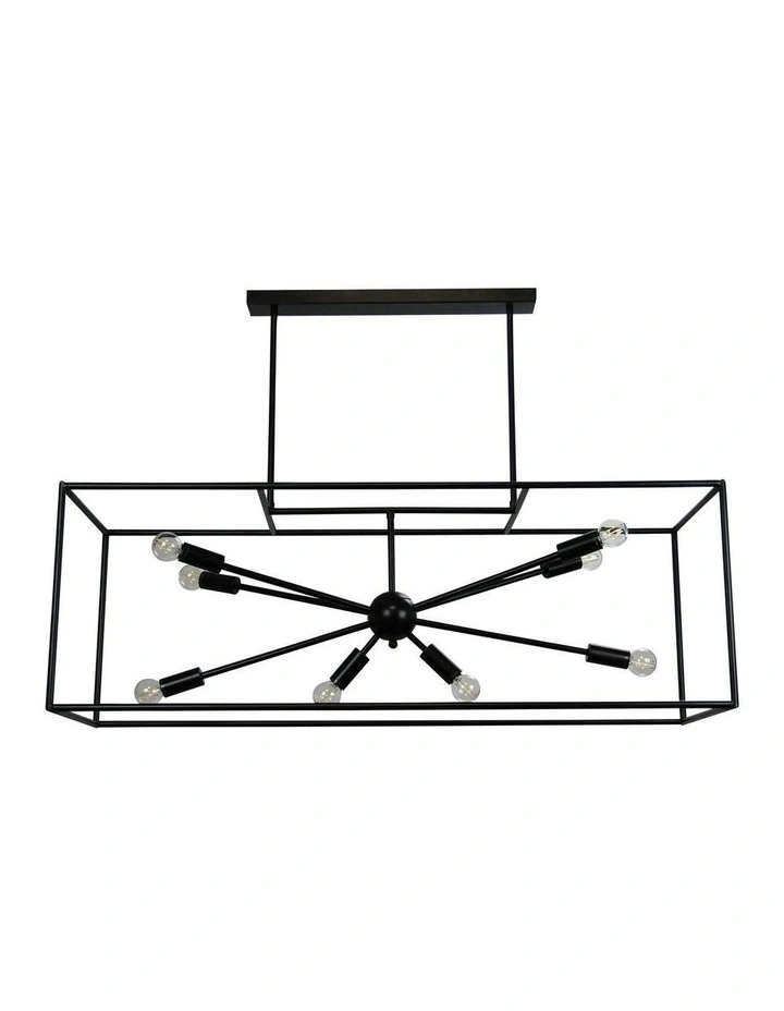 Georgetown Horizontal Box Pendant Light in Black image 3