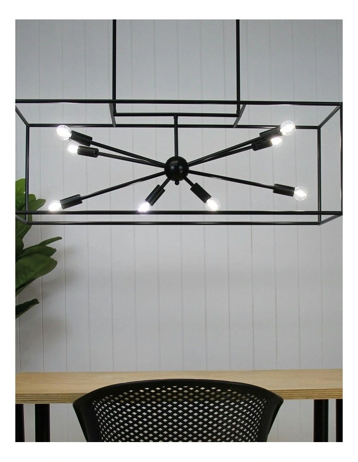 Georgetown Horizontal Box Pendant Light in Black image 4