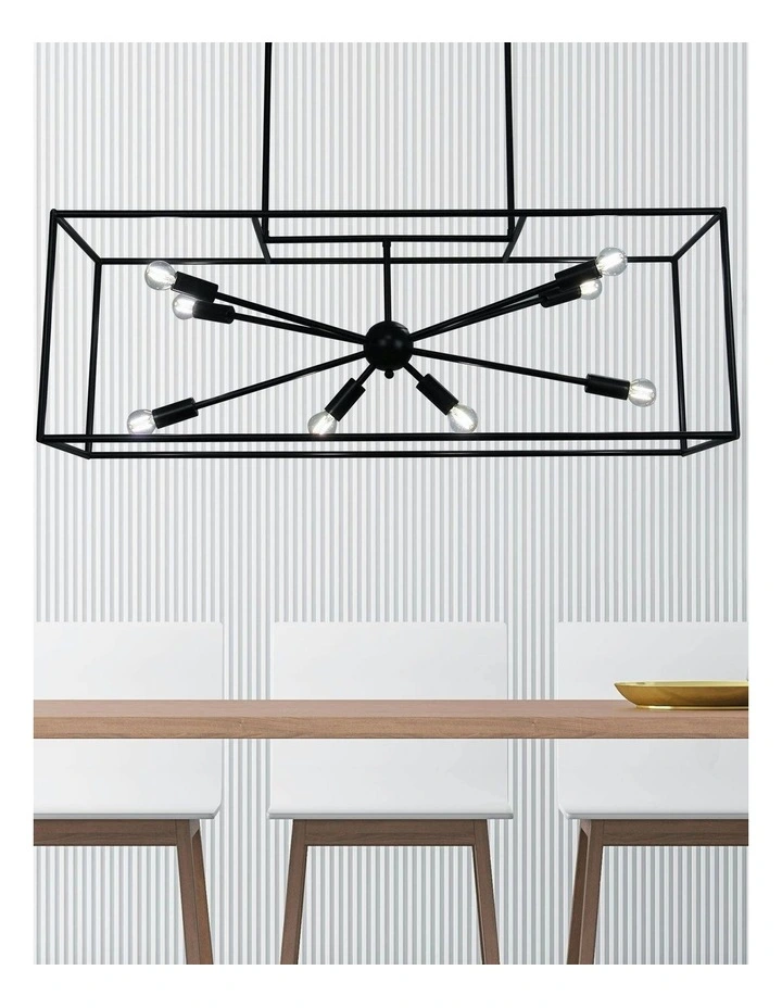Georgetown Horizontal Box Pendant Light in Black image 5