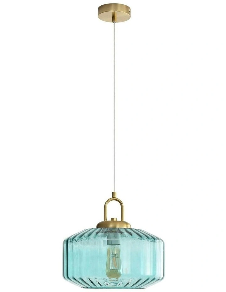 Clarise Geometric Glass Pendant in Light Blue image 4