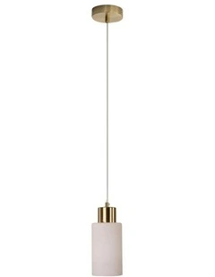 Lisa Cylindrical Pendant Light Satin Brass-Opal Glass