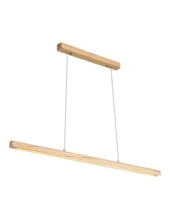 Kerf Ash Wood TriColour LED Linear Pendant Light 150cm