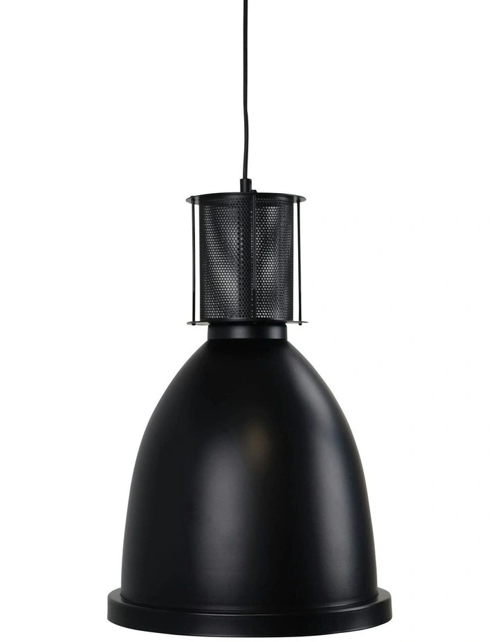 Bay Retro Industrial Pendant Light in Black image 1