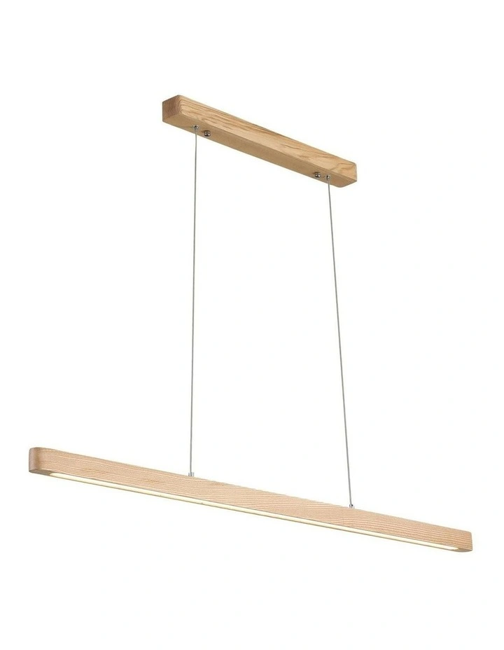 Alpha TriColour LED Linear Pendant Light 150cm in Wood image 1