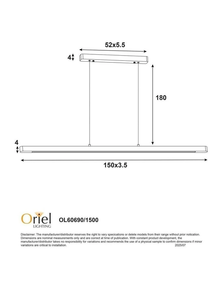 Alpha TriColour LED Linear Pendant Light 150cm in Wood image 4