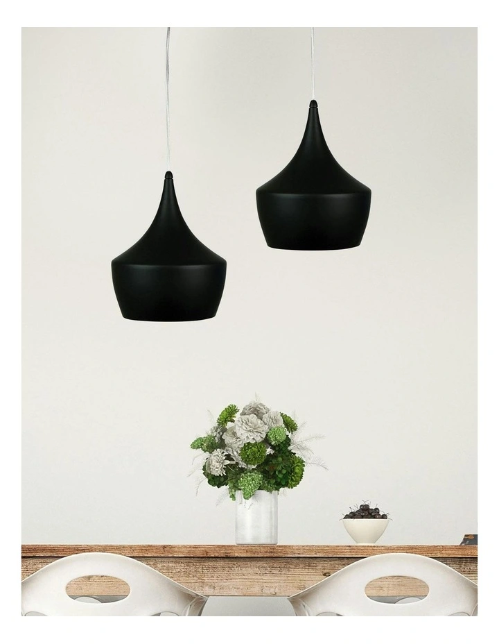 Chino 3 Metal Shade Pendant Light in Black image 2
