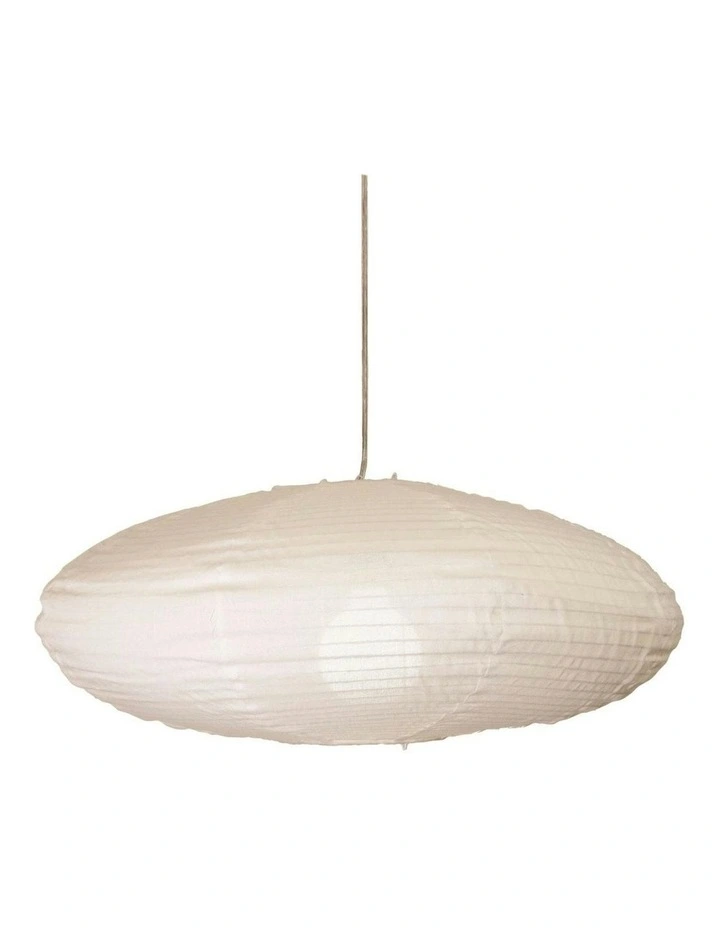 Kanto Oval Linen Shade 60cm in White image 1