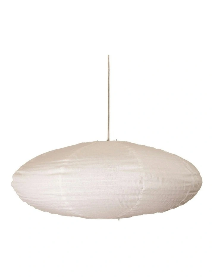 Kanto Oval Linen Shade 60cm in White image 3
