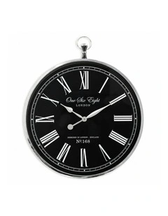 Charlie Roman Wall Clock 70cm in Black