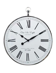 Charlie Roman Wall Clock 70cm in White