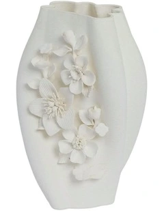 Manilla Floral Vase 28cm in White