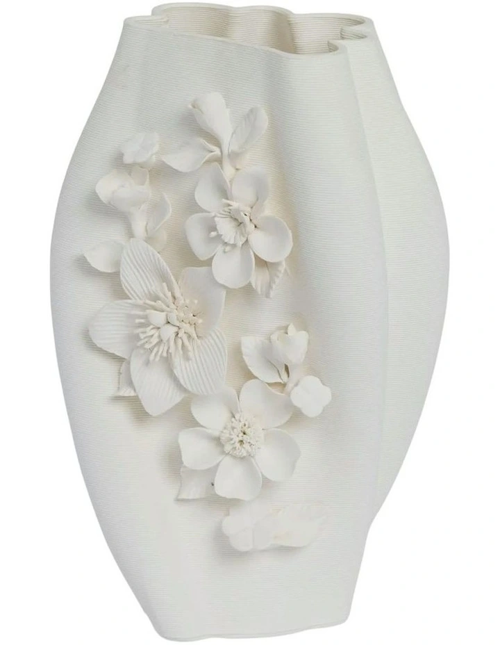 Manilla Floral Vase 28cm in White image 1