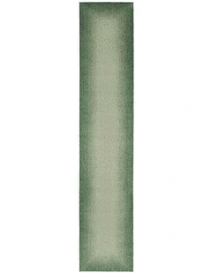 Vergi Tonal Green Gradient Runner Rug in Green