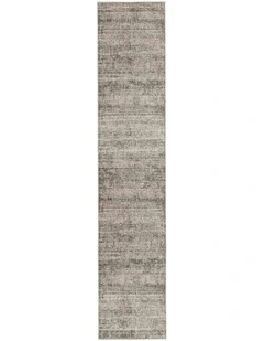 Mekina Tonal Distressed Runner Rug in Dark Grey