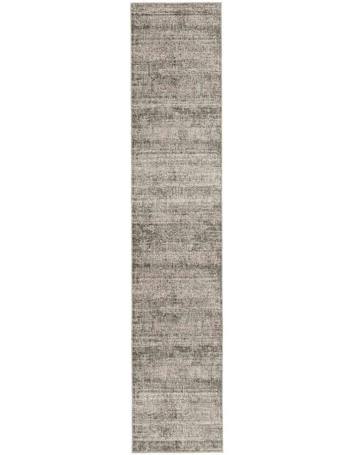 Mekina Tonal Distressed Runner Rug in Dark Grey image 1