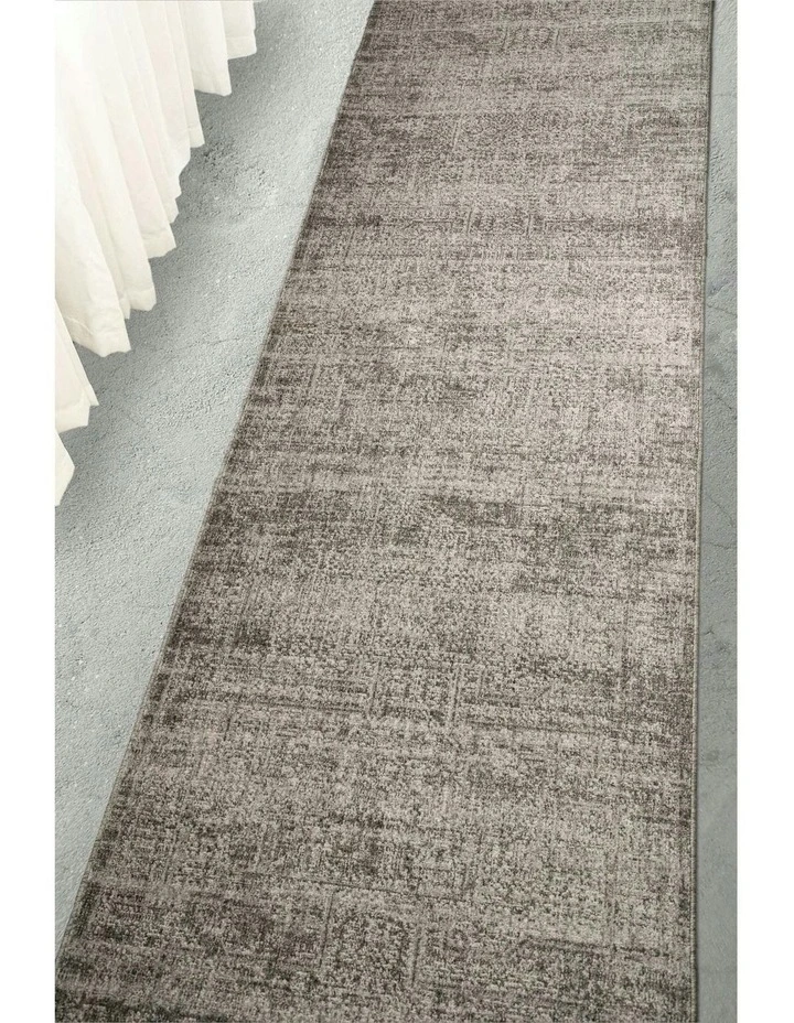 Mekina Tonal Distressed Runner Rug in Dark Grey image 7