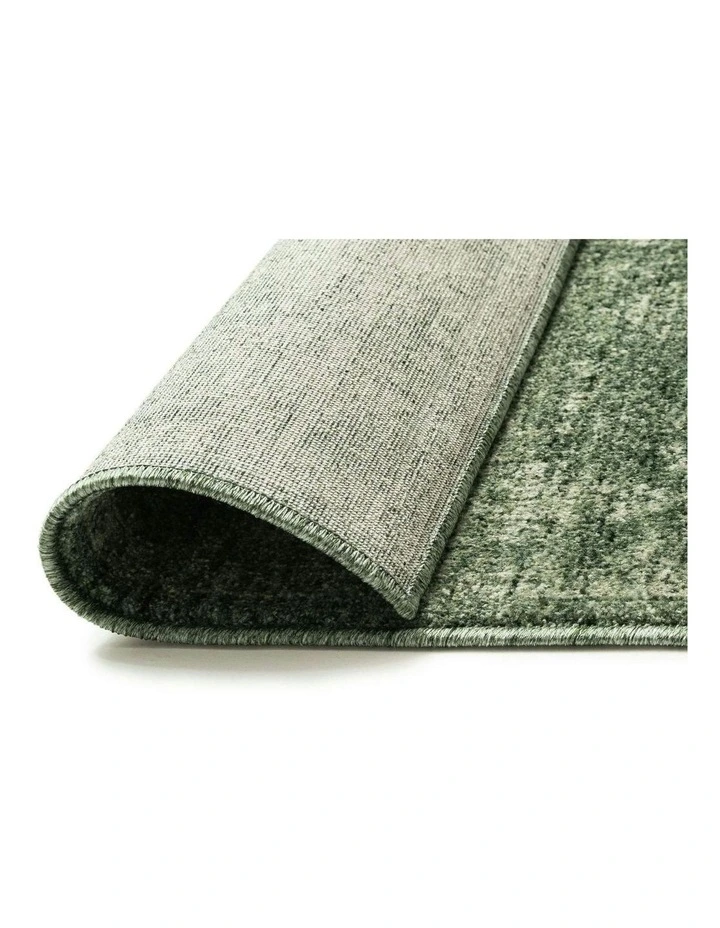 Orfeos Tonal Distressed Runner Rug in Green image 5