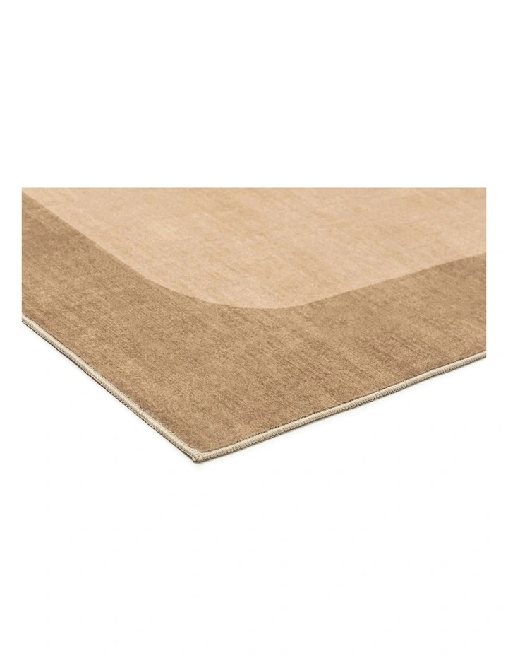 Ibiza Terracotta Washable Border Rug in Brown image 4