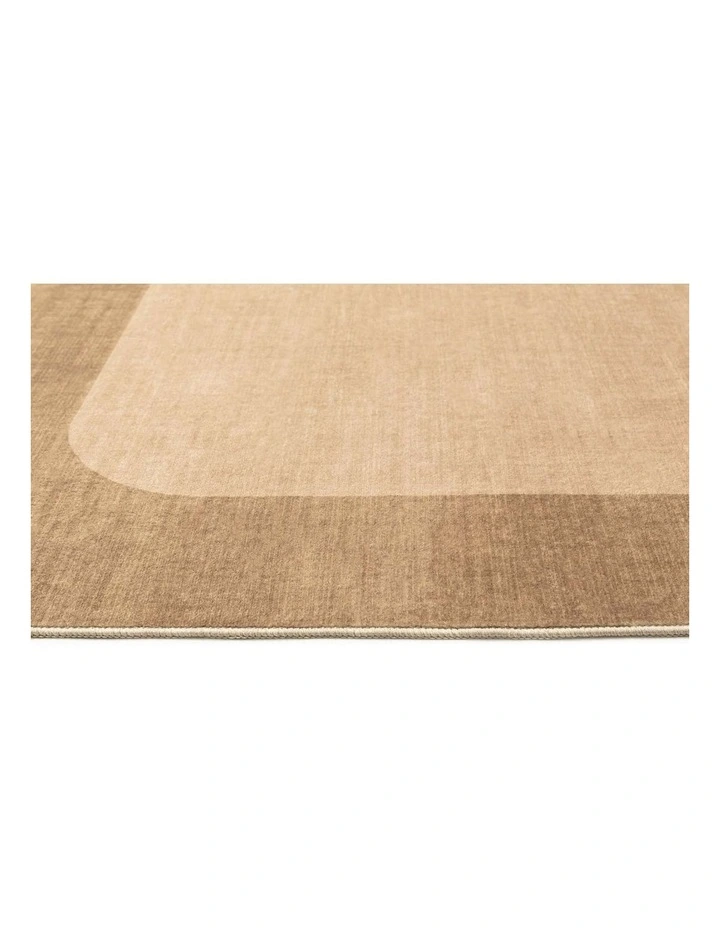 Ibiza Terracotta Washable Border Rug in Brown image 6