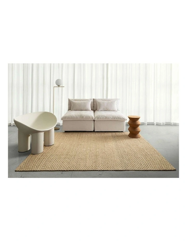 Sorocaba Cream Jute Basket Weave Rug in Cream image 2