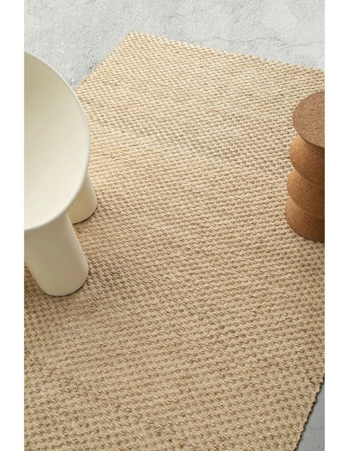 Sorocaba Cream Jute Basket Weave Rug in Cream image 3