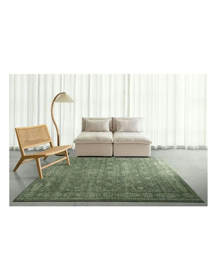 Orfeos Tonal Distressed Rug in Green image 7