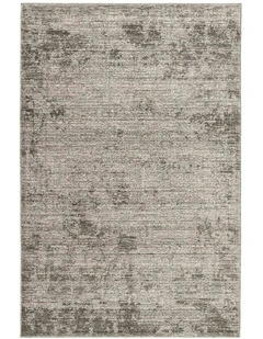 Mekina Tonal Distressed Rug in Dark Grey