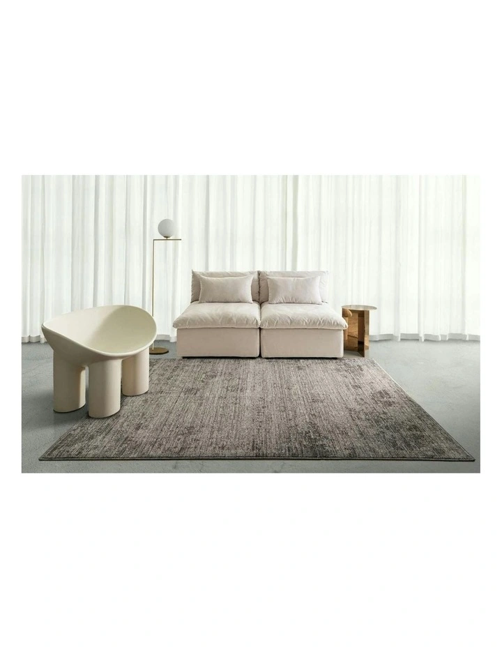 Mekina Tonal Distressed Rug in Dark Grey image 7