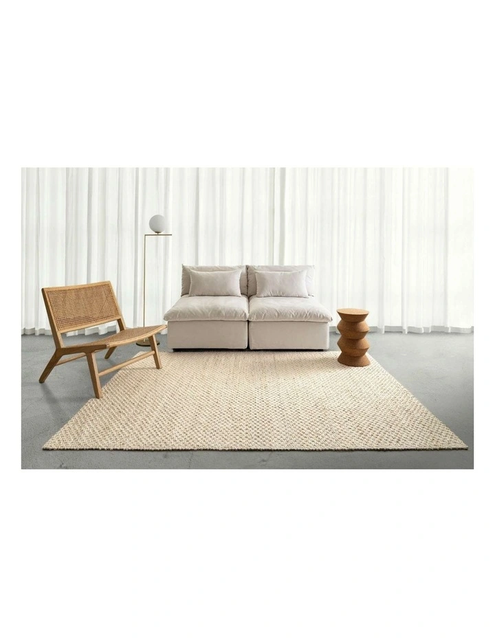 Tefe Jute Basket Weave Rug in Cream image 2