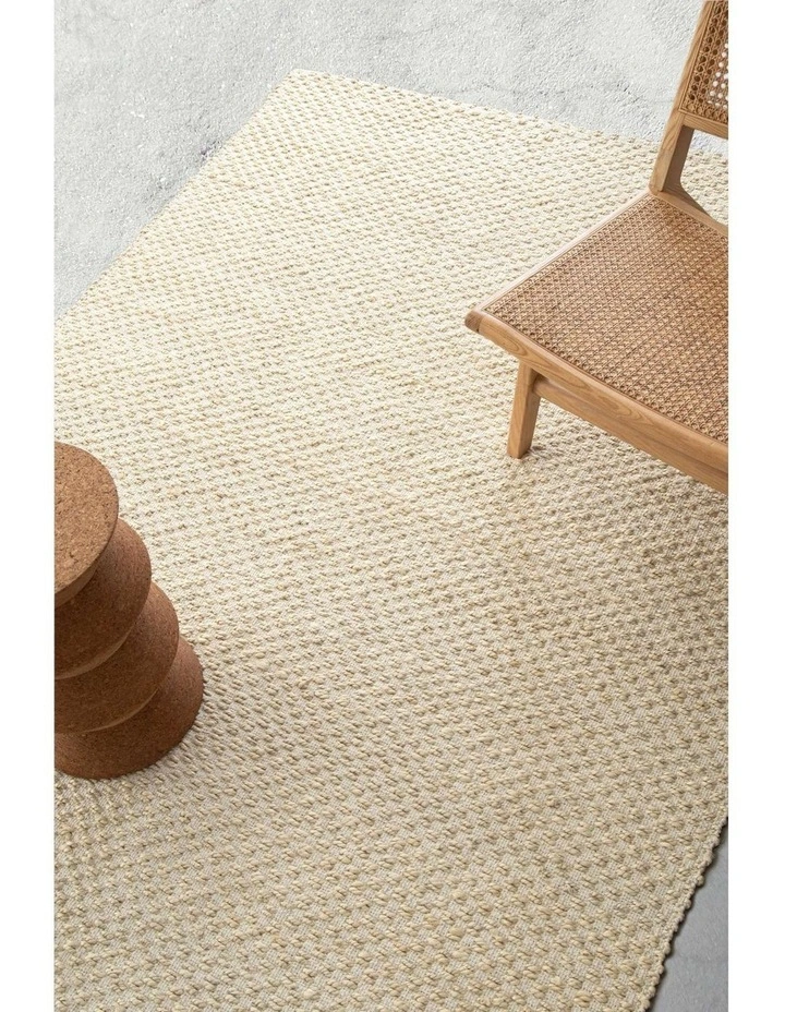 Tefe Jute Basket Weave Rug in Cream image 3