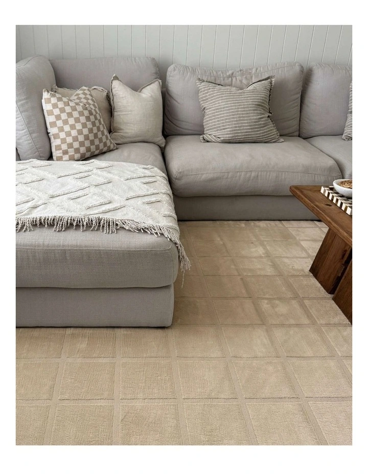 Boumalne Tonal Cream Rug in Cream image 7