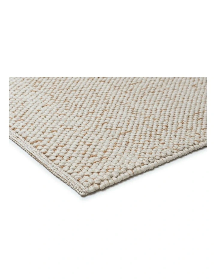 Fresno Ivory Pebble Loop Wool Rug in Cream image 4