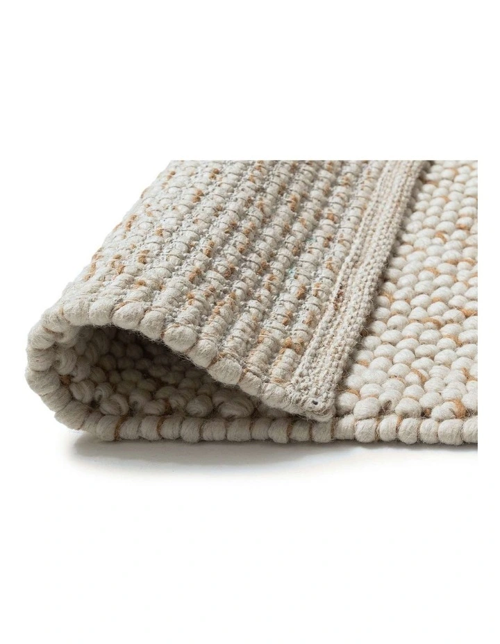 Fresno Ivory Pebble Loop Wool Rug in Cream image 5