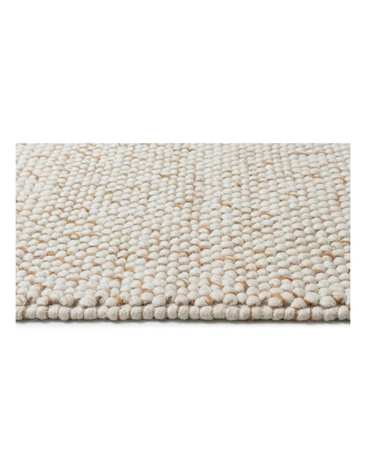Fresno Ivory Pebble Loop Wool Rug in Cream image 6