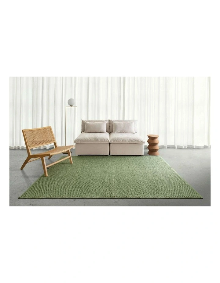 Ventura Pebble Loop Wool Rug in Green image 2