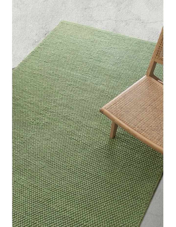 Ventura Pebble Loop Wool Rug in Green image 3