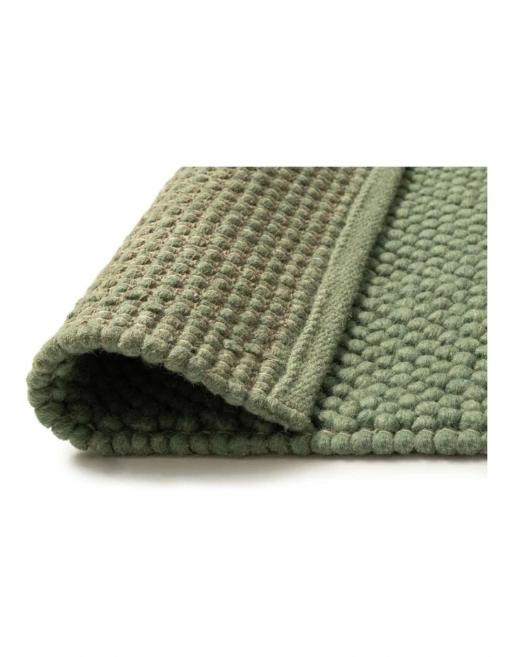 Ventura Pebble Loop Wool Rug in Green image 5