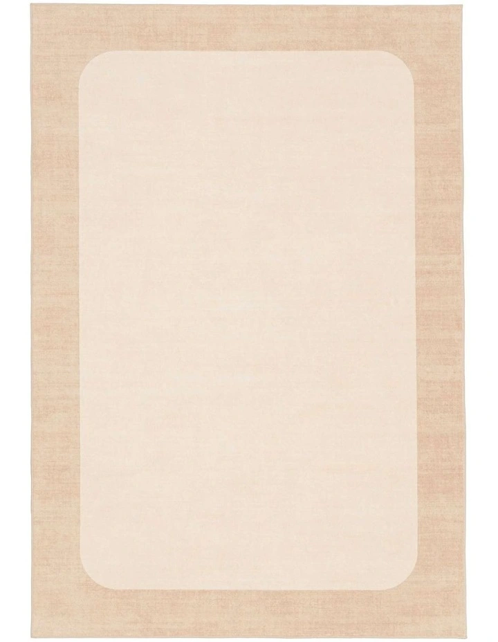 Blanes Washable Border Rug in Cream image 1