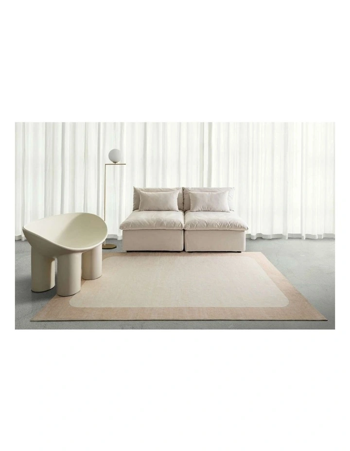 Blanes Washable Border Rug in Cream image 2