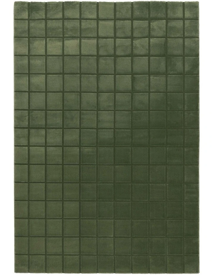 Jerada Textured Moss Rug in Green image 1