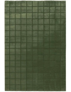 Jerada Textured Moss Rug in Green