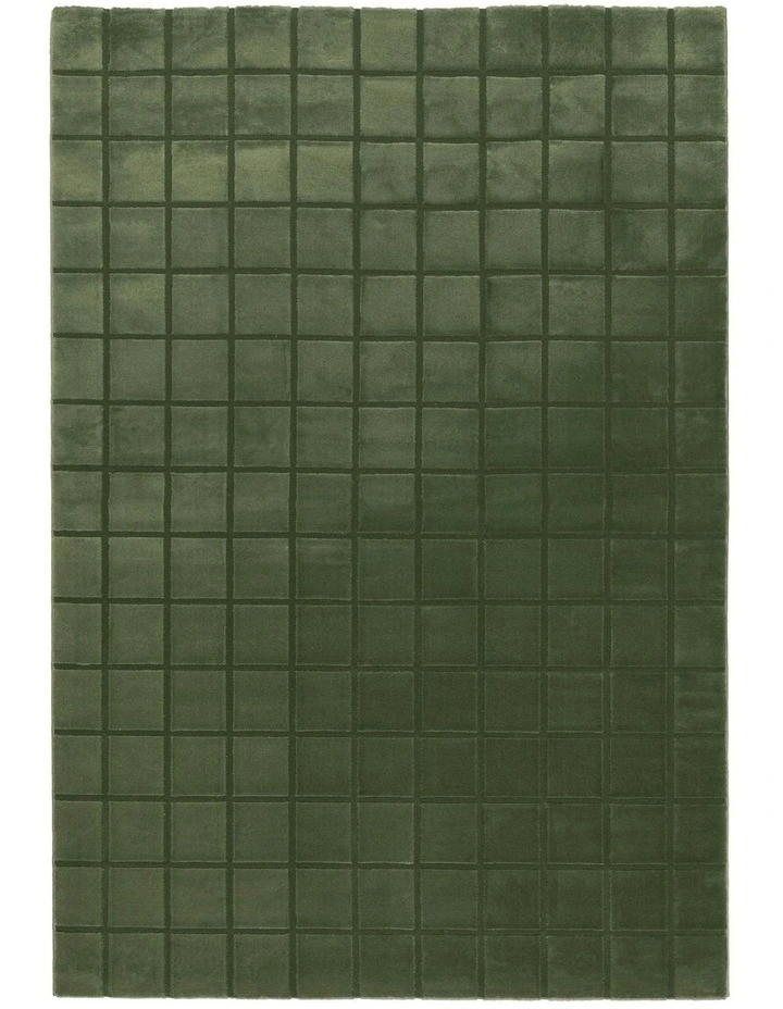 Jerada Textured Moss Rug in Green image 1