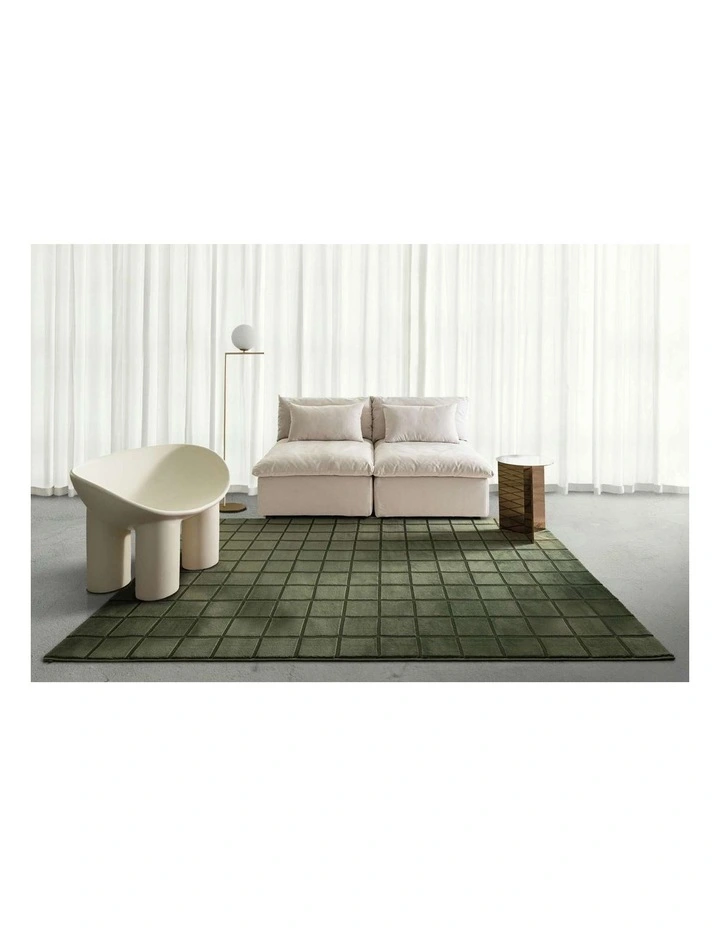 Jerada Textured Moss Rug in Green image 2
