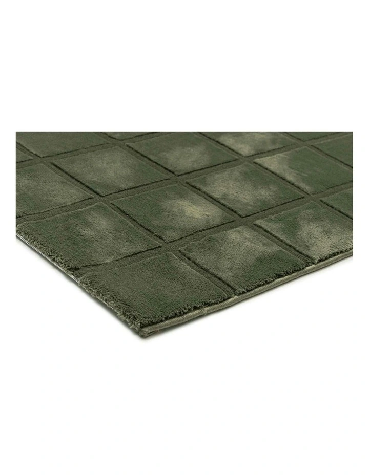 Jerada Textured Moss Rug in Green image 2