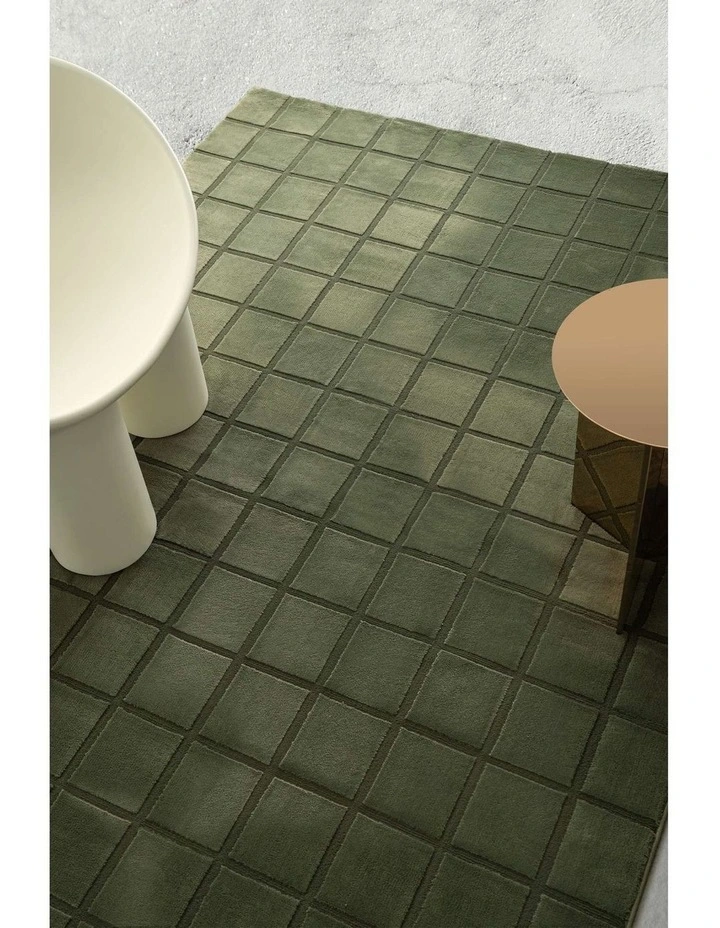 Jerada Textured Moss Rug in Green image 3