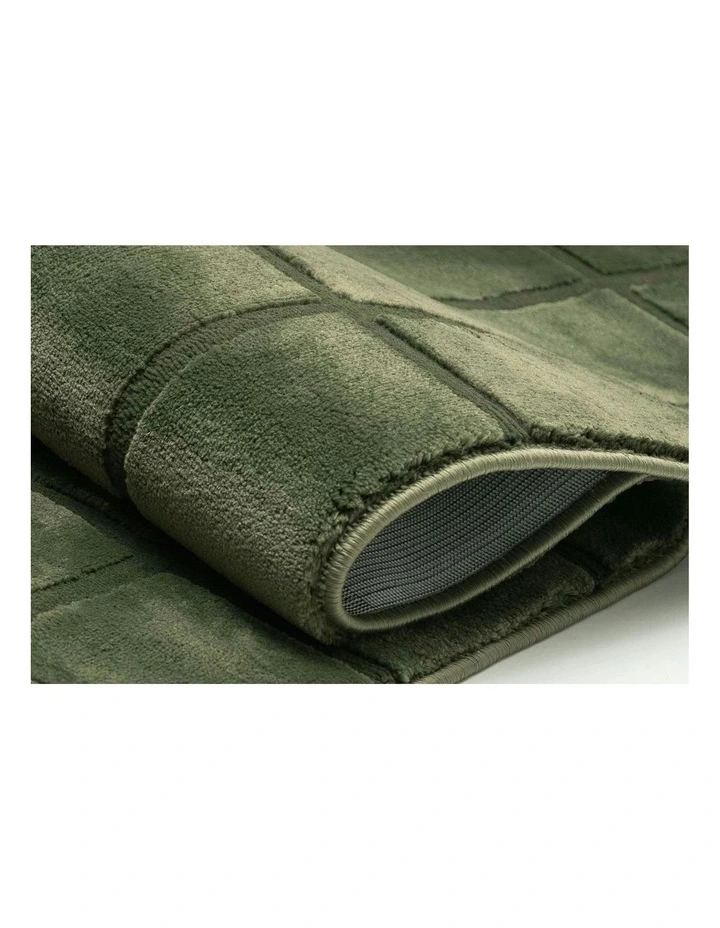 Jerada Textured Moss Rug in Green image 4