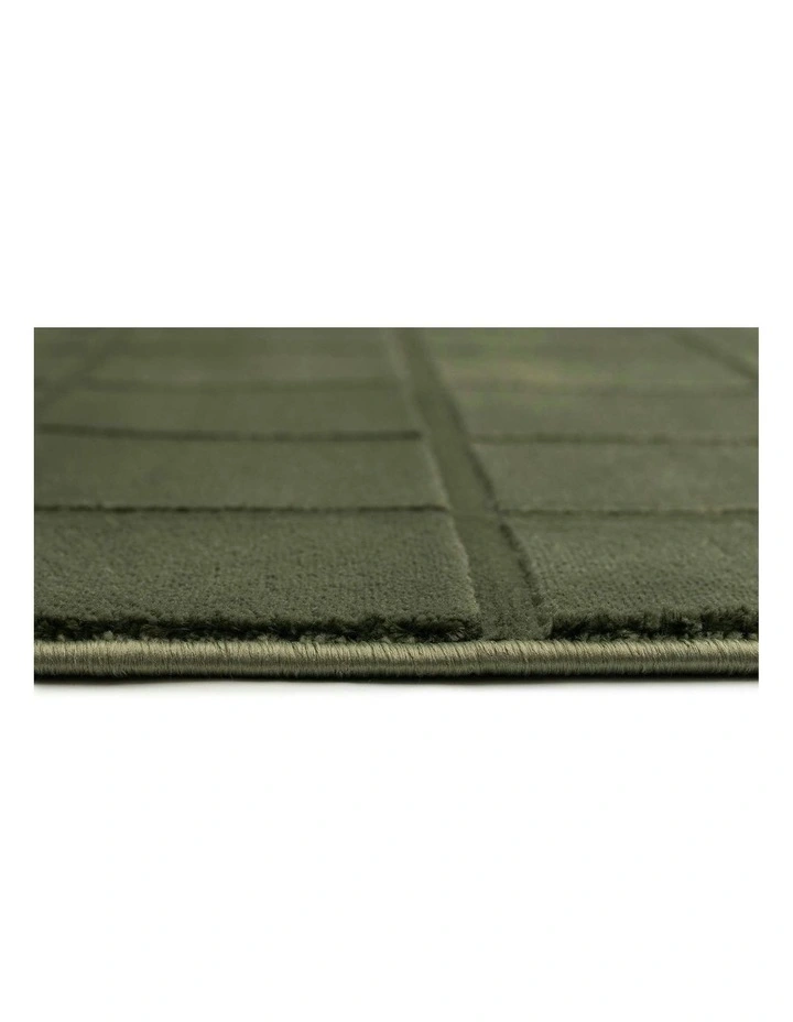 Jerada Textured Moss Rug in Green image 5